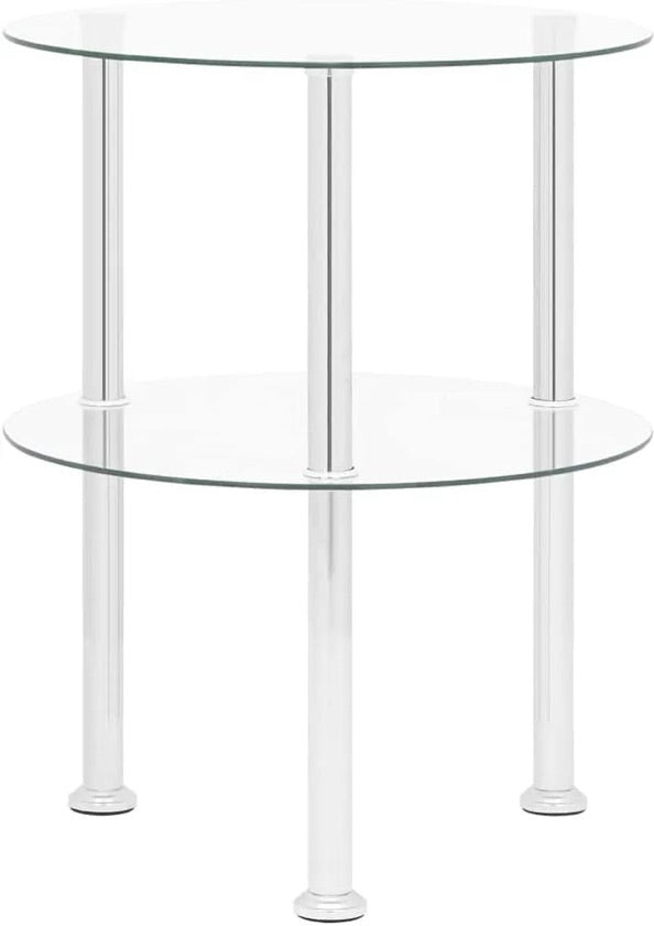 Mesa decorativa de cristal circular