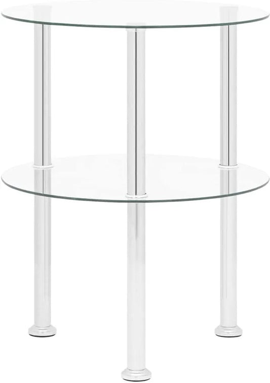 Mesa decorativa de cristal circular