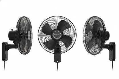 Abanico anta de pared 18'' WF-18 (AL1)
color negro, en diferentes angulos