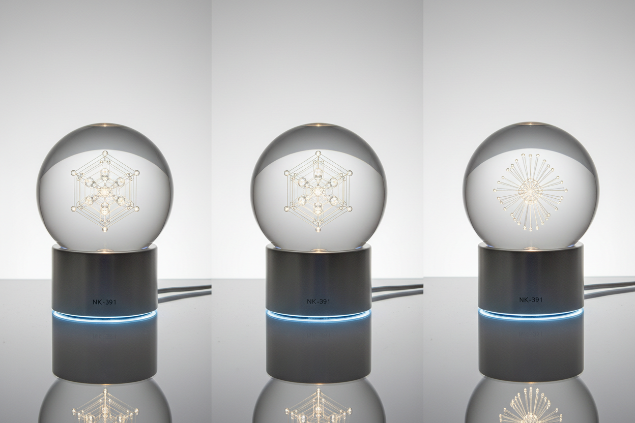 Bola de cristal 3D Lámpara de mesa NK-391 ANGULOS DISTINTOS
